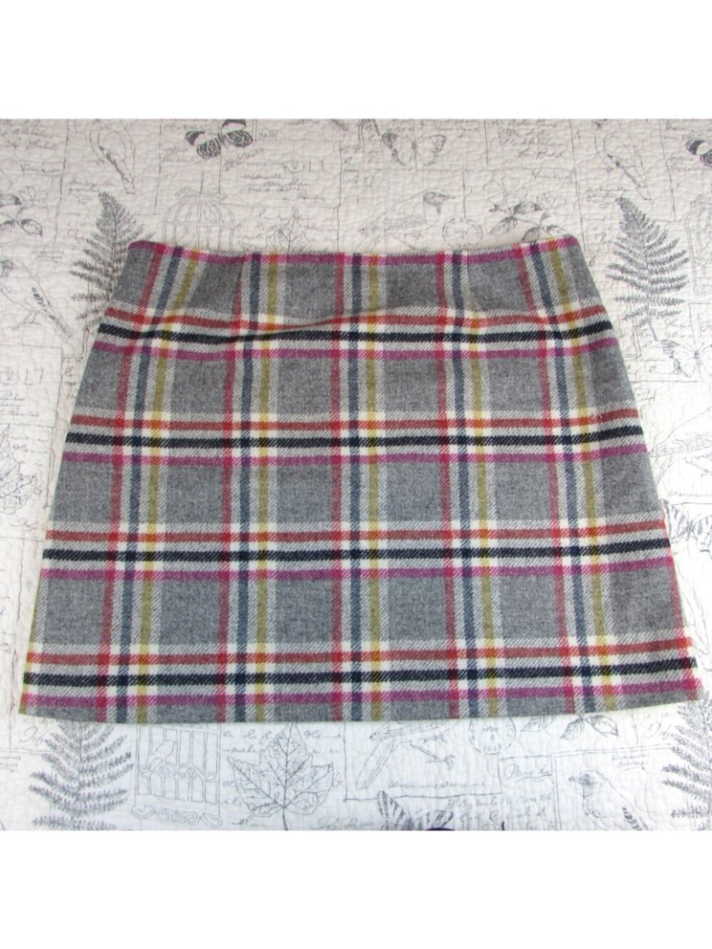NEW Boden Plaid British tweed by moon Wool faux wrap skirt leather buckle US 16R - Picture 7 of 7